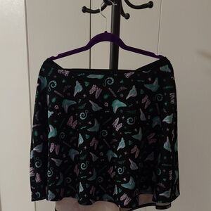 Women's Beetlejuice Patterned Black Skirt Lg